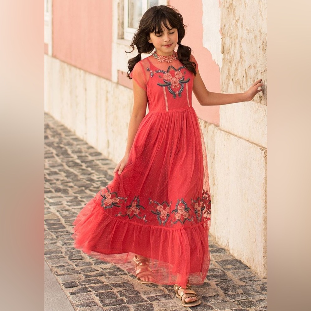 Mia Joy | Jolie Maxi Dress in Burnt
Coral | Size 7